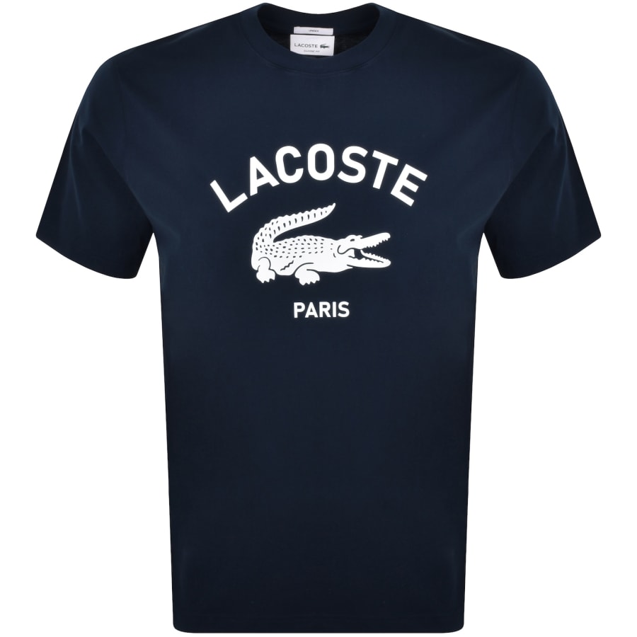 Lacoste Paris Logo T Shirt Navy Mainline Menswear United States